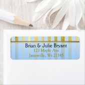 Étiquette d'adresse de retour Bleu et Or (En situation)