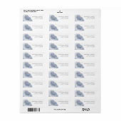 Étiquette d'adresse de retour bleu et or Dusty (Feuille entière)