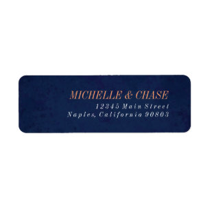 Étiquette d'adresse de retour, bleu marine, étique