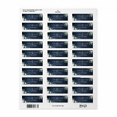 Étiquette d'adresse de retour bleu marine moderne (Feuille entière)