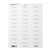 Étiquette d'adresse de retour bleu minimaliste (Feuille entière)