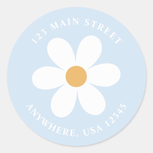 Étiquette d'adresse de retour bleu pâle de marguer (Devant)