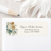 Étiquette d'adresse de retour bleu poussiéreux d'h (En situation)