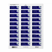 Étiquette d'adresse de retour bleu profond avec Ta (Feuille entière)