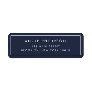 Étiquette d'adresse de retour bleu simple