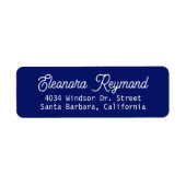 Étiquette d'adresse de retour bleue avec nom (Devant)