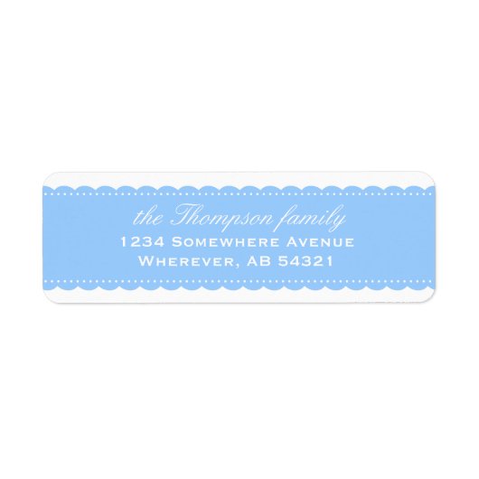 Étiquette d'adresse de retour bleue dentelle bleue (Devant)