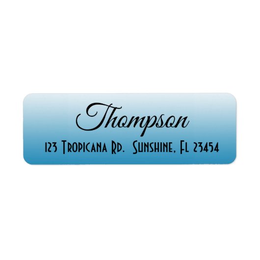 Étiquette d'adresse de retour bleue personnalisée (Devant)