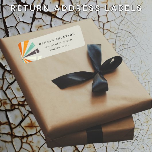 Étiquette d'adresse de retour bohème ensoleillée j