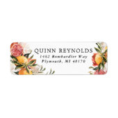 Étiquette d'adresse de retour botanique citrus ora (Devant)