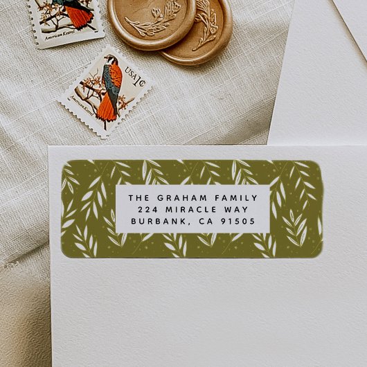 Étiquette d'adresse de retour botanique de Green S