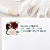 Étiquette d'adresse de retour Bourgogne Marine (En situation)