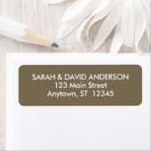 Étiquette d'adresse de retour Brown Burlap simple (En situation)