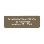 Étiquette d'adresse de retour Brown Burlap simple (Devant)