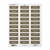 Étiquette d'adresse de retour Brown Burlap simple (Feuille entière)