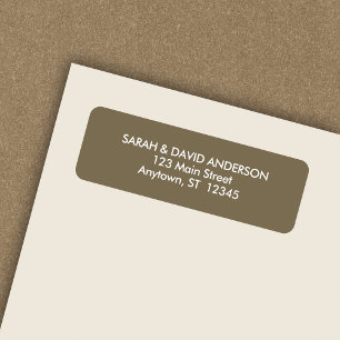 Étiquette d'adresse de retour Brown Burlap simple