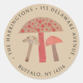 Étiquette d'adresse de retour Brown de champignons (Devant)