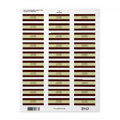 Étiquette d'adresse de retour Brown et Tan (Feuille entière)