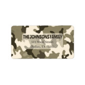 Étiquette d'adresse de retour Camo Brun Terreux & (Devant)