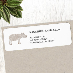 Étiquette d'adresse de retour Capybara