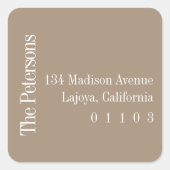 Étiquette d'adresse de retour Carré décontracté (Devant)