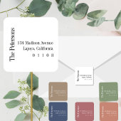 Étiquette d'adresse de retour Carré décontracté