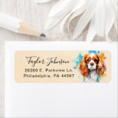 Étiquette d'adresse de retour Cavalier King Charle (En situation)