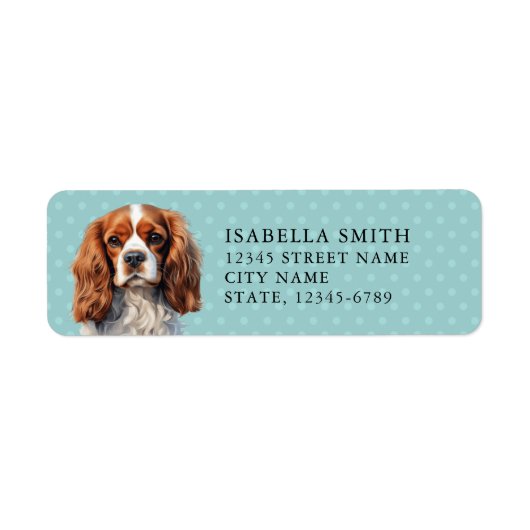 Étiquette d'adresse de retour Cavalier King Charle (Devant)