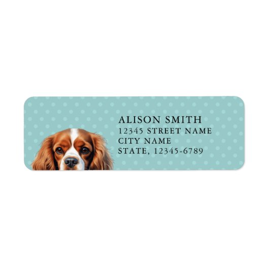 Étiquette d'adresse de retour Cavalier King Charle (Devant)