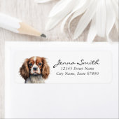 Étiquette d'adresse de retour Cavalier King Charle (En situation)