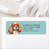 Étiquette d'adresse de retour Cavalier King Charle (En situation)