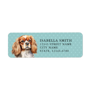 Étiquette d'adresse de retour Cavalier King Charle