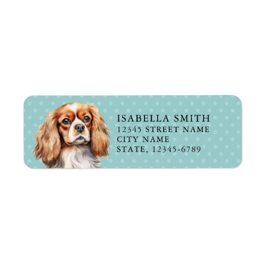 Étiquette d'adresse de retour Cavalier King Charle (Devant)