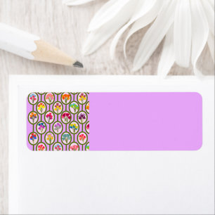 Étiquette d'adresse de retour Cercles de fleurs