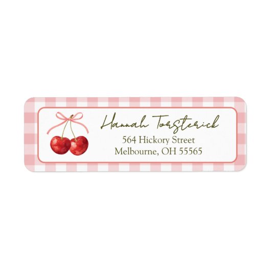 Étiquette d'adresse de retour Cherry Sweet (Devant)