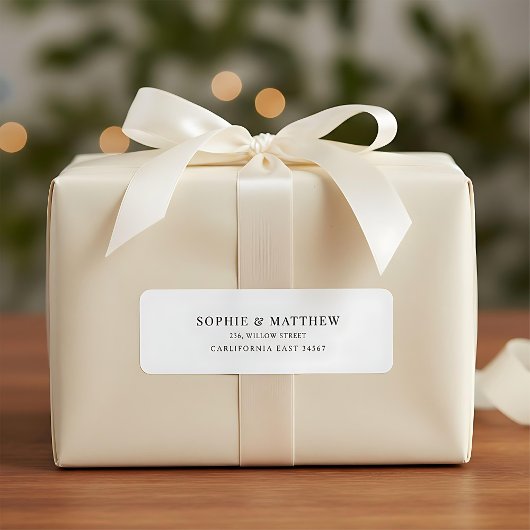 Étiquette d'adresse de retour chic et simple