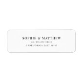 Étiquette d'adresse de retour chic et simple (Devant)