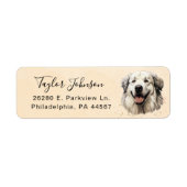 Étiquette d'adresse de retour Chien des Pyrénées (Devant)