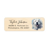 Étiquette d'adresse de retour Chien des Pyrénées (Devant)