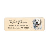 Étiquette d'adresse de retour Chien des Pyrénées (Devant)