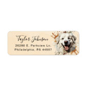 Étiquette d'adresse de retour Chien des Pyrénées (Devant)