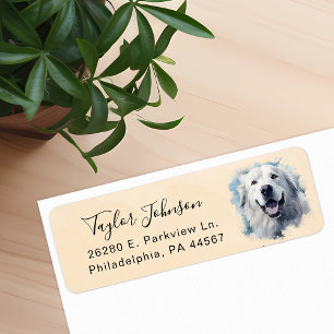 Étiquette d'adresse de retour Chien des Pyrénées
