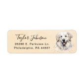 Étiquette d'adresse de retour Chien des Pyrénées (Devant)
