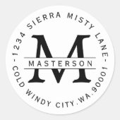 Étiquette d'adresse de retour circulaire monograph (Devant)