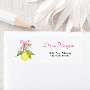 Étiquette d'adresse de retour Citrons Rose Coquett