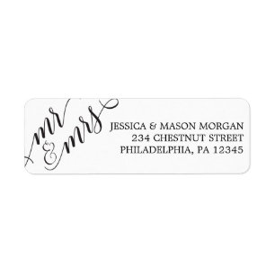 Étiquette d'adresse de retour Classique Script M.