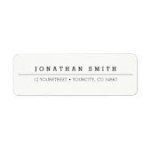 Étiquette d'adresse de retour classique simple en (Devant)