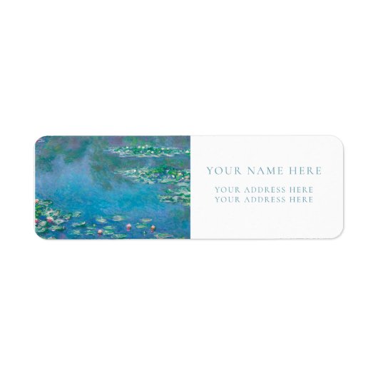 ÉTIQUETTE D'ADRESSE DE RETOUR Claude Monet "NÉNUPH (Devant)
