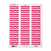 Étiquette d'adresse de retour Cochon Rose (Feuille entière)