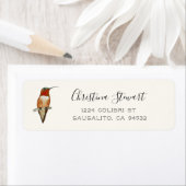 Étiquette d'adresse de retour Colibri roux (En situation)